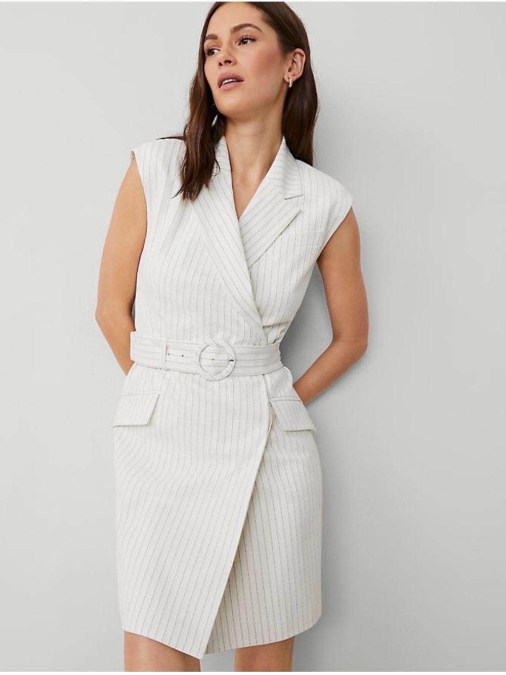 Ann Taylor Pinstripe Blazer Dress